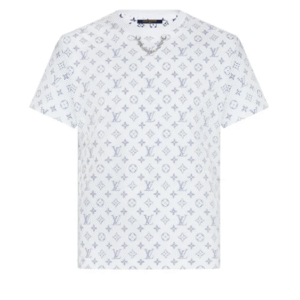 LOUIS VUITTON pre owned LV White Navy Monogram Escale Printed T-Shirt
